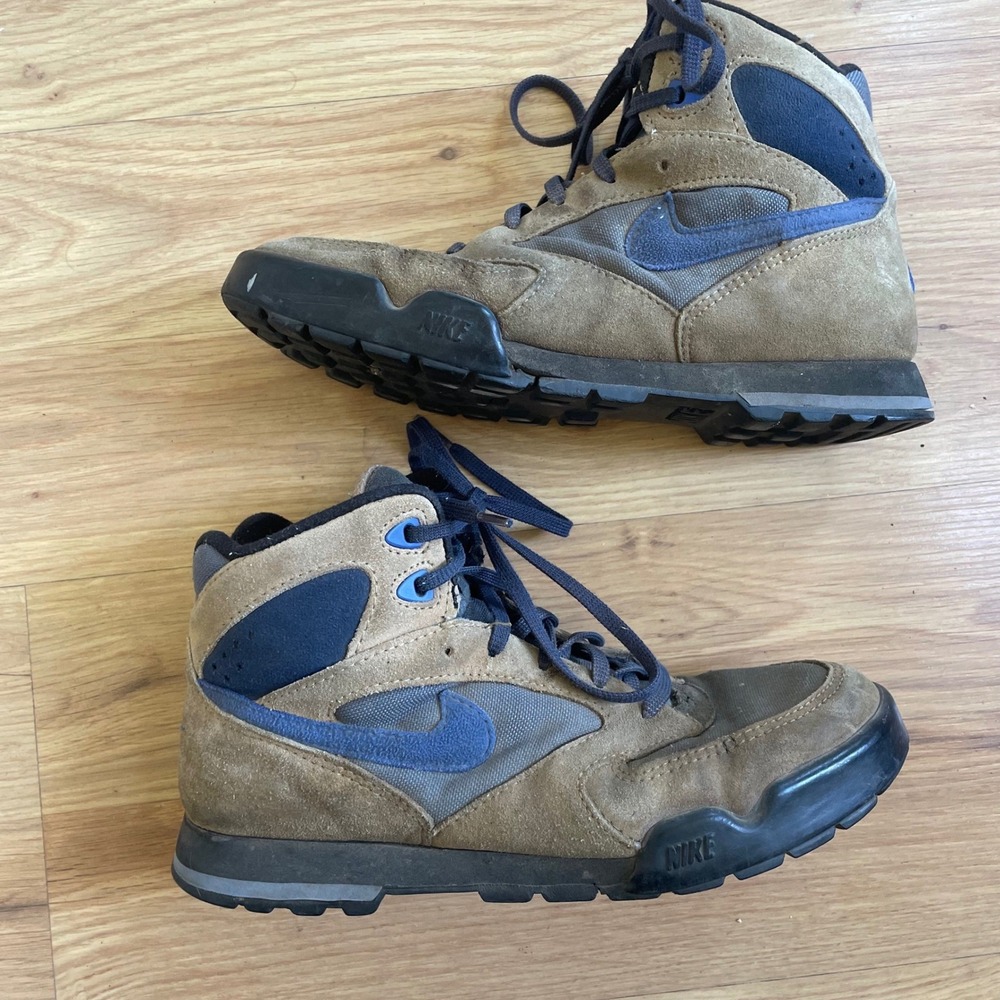 Vintage Nike ACG Caldera Hiking Boots Brown Blue Men's 7 Korea Made 90s Y2K